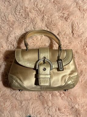 Coach Beige Mini Madison Satin Bag
